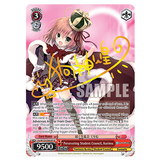 Persevering Student Council, Kurimu Fsi/W120-E085SP card from the Weiss Schwarz set Fujimi Fantasia Bunko Vol.2