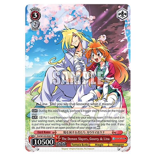 The Demon Slayers, Gourry & Lina Fsl/W120-E087 card from the Weiss Schwarz set Fujimi Fantasia Bunko Vol.2