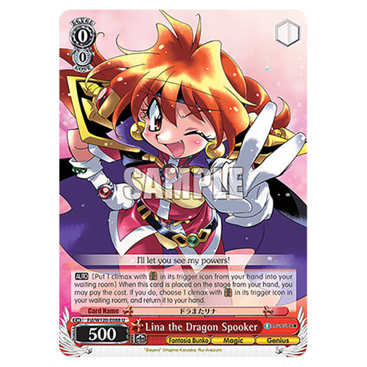 Lina the Dragon Spooker Fsl/W120-E088 card from the Weiss Schwarz set Fujimi Fantasia Bunko Vol.2