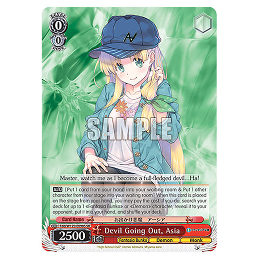 Devil Going Out, Asia Fdd/W120-E098S card from the Weiss Schwarz set Fujimi Fantasia Bunko Vol.2