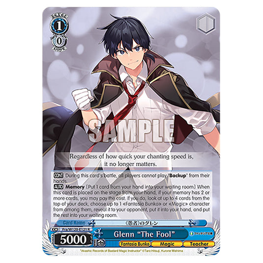 Glenn "The Fool" Fra/W120-E121 card from the Weiss Schwarz set Fujimi Fantasia Bunko Vol.2