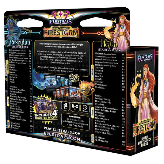 Elestrals TCG - Divine Champions - Firestorm - Double Starter Deck Bundle - Hestia VS Poseidon