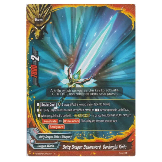 Future Card Buddyfight - Soaring Superior Deity Dragon - Deity Dragon Beamsword, Garknight Knife (C) S-BT06/0052 (Reverse Holo)
