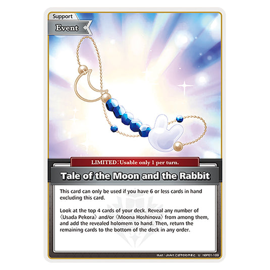 Tale of the Moon and the Rabbit is a Support,Event,LIMITED Card From the Hololive Official Card Game Set Blooming Radiance hBP01-109-U