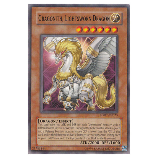 Gragonith, Lightsworn Dragon LODT-EN025 card from the Yu-Gi-Oh! set Light of Destruction