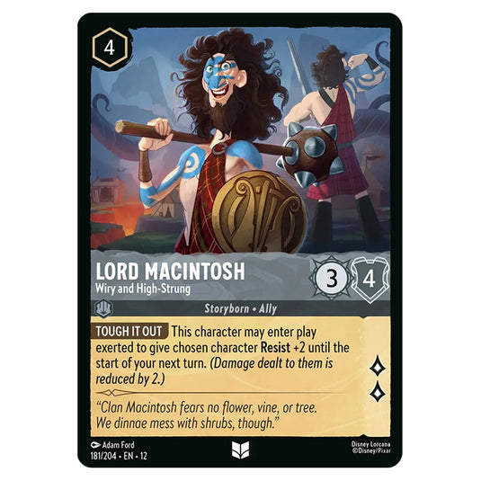 Lord Macintosh - Wiry and High‐Strung 181/204 card from the Lorcana set Wilds Unknown