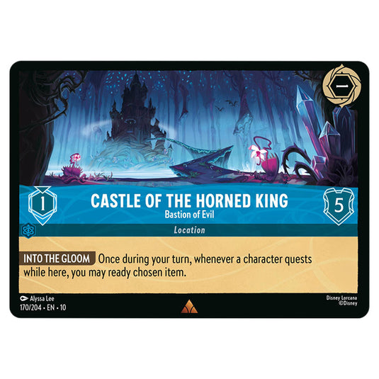 Castle of the Horned King - Bastion of Evil 170/204 card from the Lorcana set Whispers in the Well