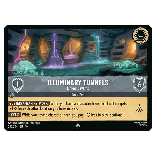 Illuminary Tunnels - Linked Caverns 202/204 card from the Lorcana set Whispers in the Well