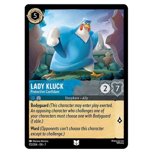 Lady Kluck - Protective Confidant 172/204 card from the Lorcana set Archazia's Island