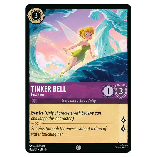 Tinker Bell - Fast Flier 43/204 card from the Lorcana set Azurite Sea