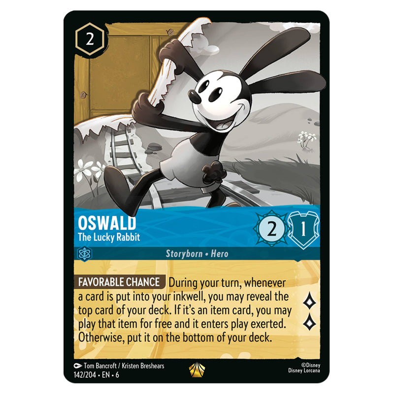 Lorcana - Azurite Sea - Oswald - The Lucky Rabbit (Legendary) - 142/20 Lorcana - Azurite Sea - Oswald - The Lucky Rabbit (Legendary) - 142/20