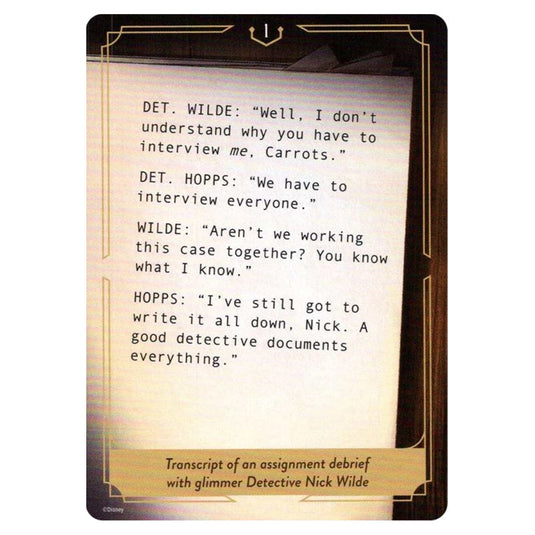 Transcript #001 T001 card from the Lorcana set Whispers in the Well