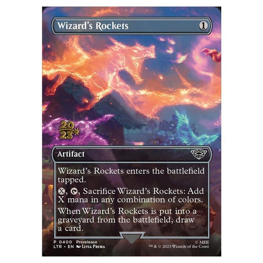 Magic The Gathering - The Lord of the Rings - Tales of Middle-Earth - Wizard's Rockets (Scene Card) - 0400 (Date Stamped Foil)