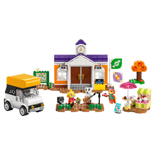 Completed LEGO Animal Crossing K.K.'s Concert at the Plaza with minifigures