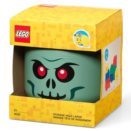 Lego - Storage Head - Large - Green Skeleton box