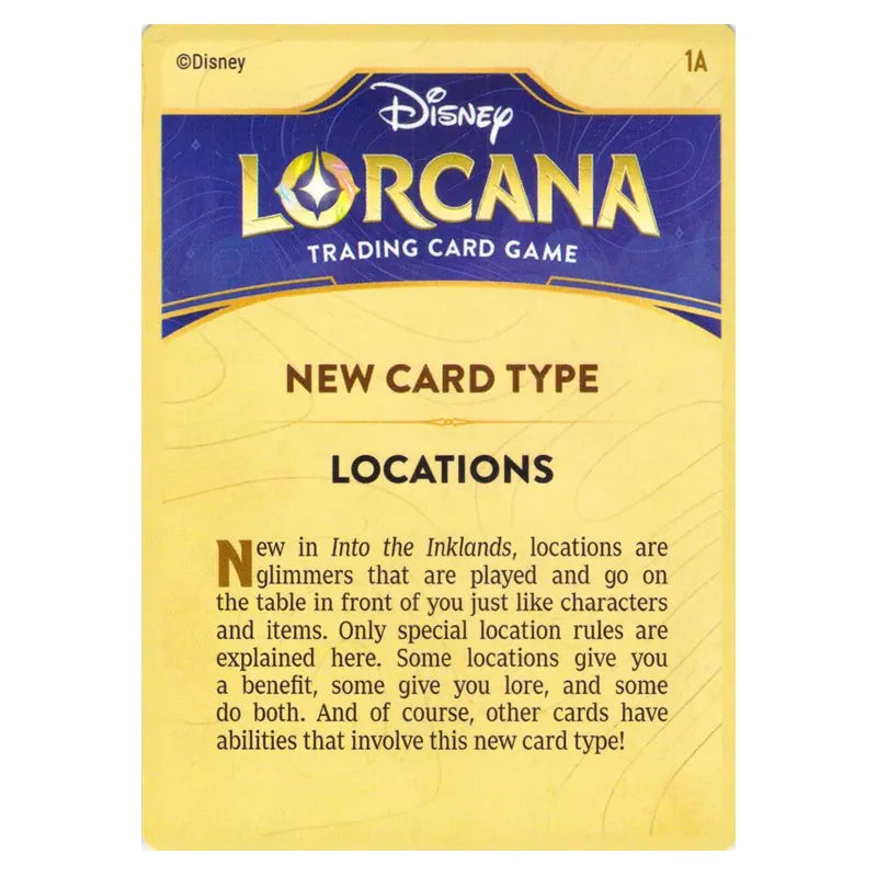 Lorcana - Into the Inklands - Rules Card - 1A/1B Lorcana - Into the Inklands - Rules Card - 1A/1B