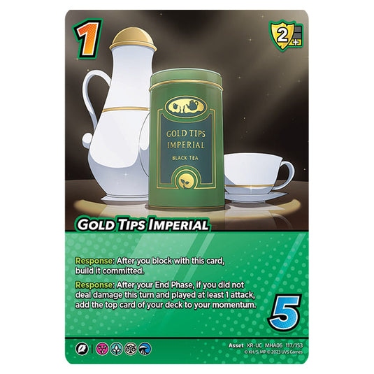 Gold Tips Imperial card from the My Hero Academia set Jet Burn XR-UC MHA06 117/153