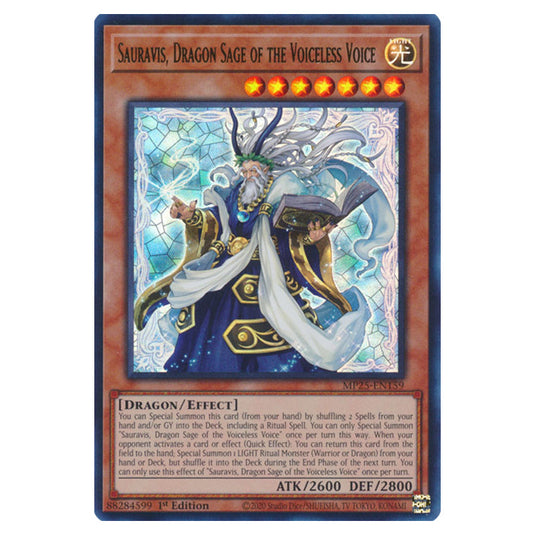 Sauravis, Dragon Sage of the Voiceless Voice MP25-EN159 card from the Yu-Gi-Oh! set 2025 Mega Pack