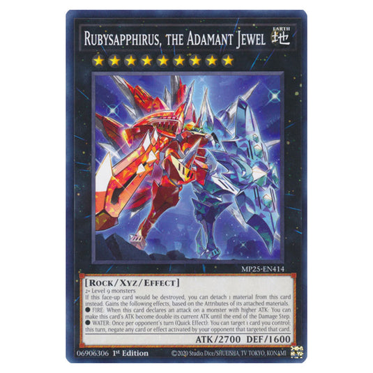 Rubysapphirus, the Adamant Jewel MP25-EN414 card from the Yu-Gi-Oh! set 2025 Mega Pack