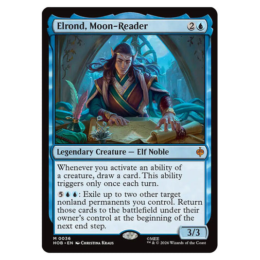 Elrond, Moon-Reader 0036 card from the Magic The Gathering set The Hobbit