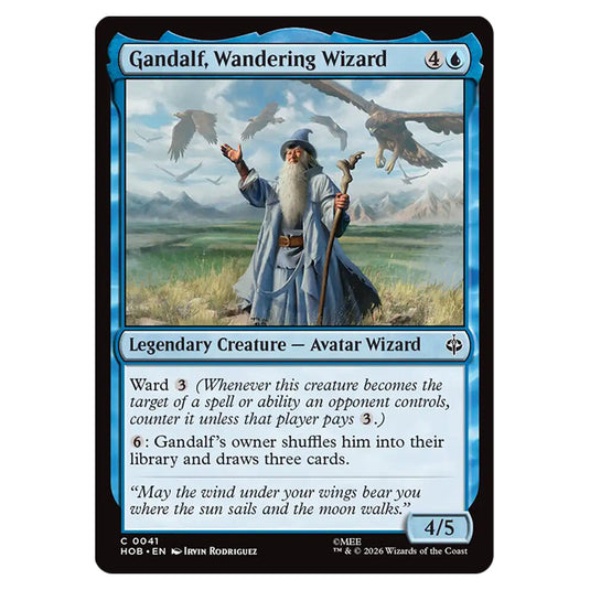 Gandalf, Wandering Wizard 0041 card from the Magic The Gathering set The Hobbit
