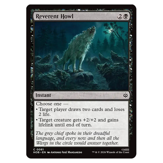 Reverent Howl 0081 card from the Magic The Gathering set The Hobbit
