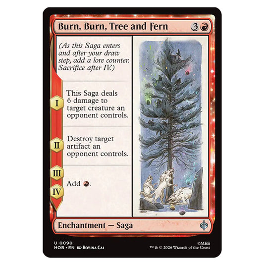 Burn, Burn, Tree and Fern 0090 card from the Magic The Gathering set The Hobbit