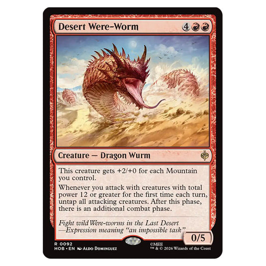 Desert Were-Worm 0092 card from the Magic The Gathering set The Hobbit