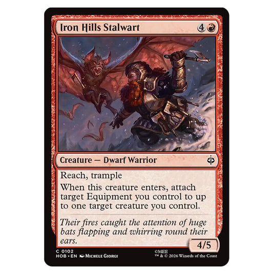 Iron Hills Stalwart 0102 card from the Magic The Gathering set The Hobbit