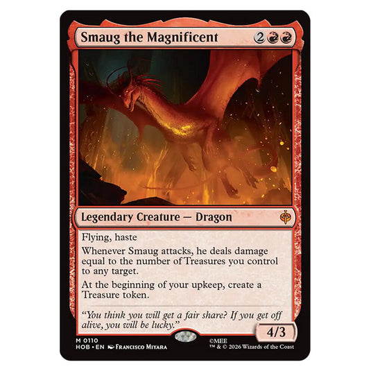 Smaug the Magnificent 0110 card from the Magic The Gathering set The Hobbit