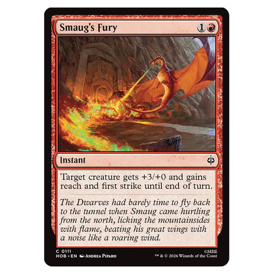 Smaug's Fury 0111 card from the Magic The Gathering set The Hobbit