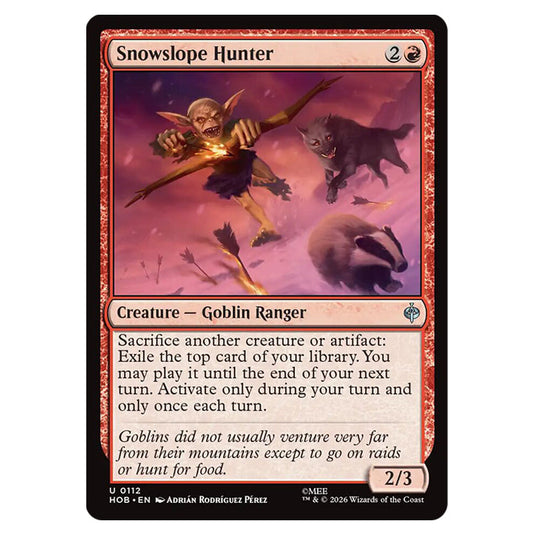 Snowslope Hunter 0112 card from the Magic The Gathering set The Hobbit