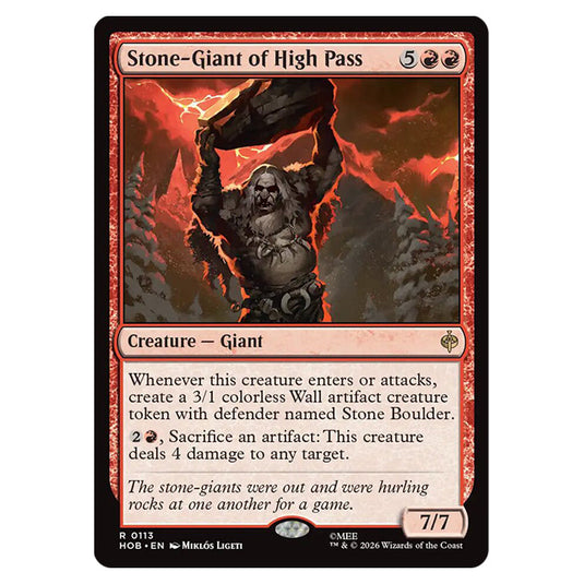 Stone-Giant of High Pass 0113 card from the Magic The Gathering set The Hobbit