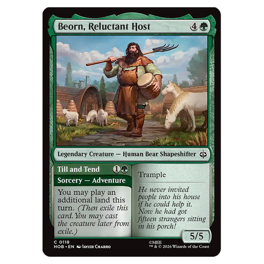 Beorn, Reluctant Host // Till and Tend 0118 card from the Magic The Gathering set The Hobbit