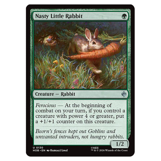 Nasty Little Rabbit 0130 card from the Magic The Gathering set The Hobbit