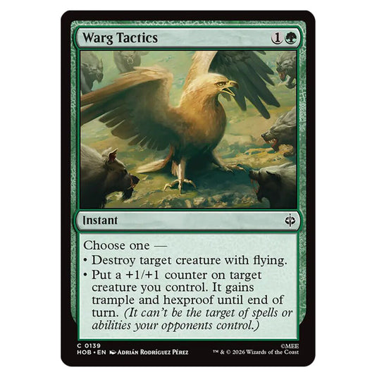 Warg Tactics 0139 card from the Magic The Gathering set The Hobbit