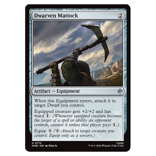 Dwarven Mattock 0172 card from the Magic The Gathering set The Hobbit