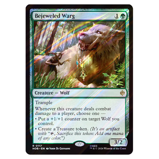 Bejeweled Warg 0117 card from the Magic The Gathering set The Hobbit