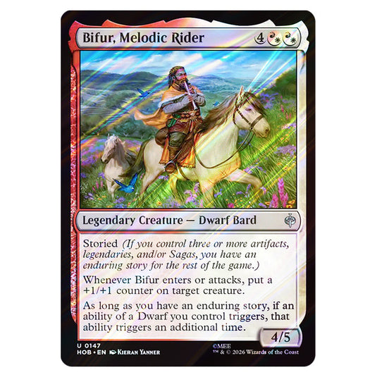 Bifur, Melodic Rider 0147 card from the Magic The Gathering set The Hobbit