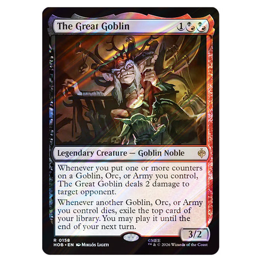 The Great Goblin 0158 card from the Magic The Gathering set The Hobbit