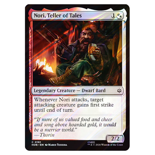 Nori, Teller of Tales 0161 card from the Magic The Gathering set The Hobbit