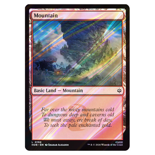 Mountain 0192 card from the Magic The Gathering set The Hobbit