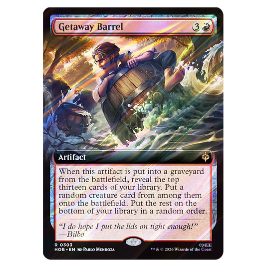 Getaway Barrel 0303 card from the Magic The Gathering set The Hobbit