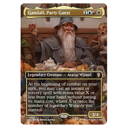 Gandalf, Party Guest 0002 card from the Magic The Gathering set The Hobbit Eternal
