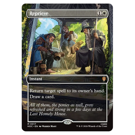 Reprieve 0017 card from the Magic The Gathering set The Hobbit Eternal