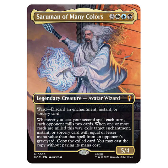 Saruman of Many Colors 0035 card from the Magic The Gathering set The Hobbit Eternal