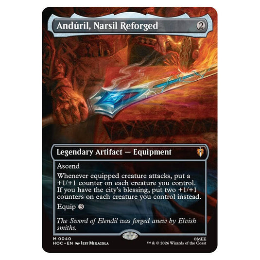 Andúril, Narsil Reforged 0040 card from the Magic The Gathering set The Hobbit Eternal