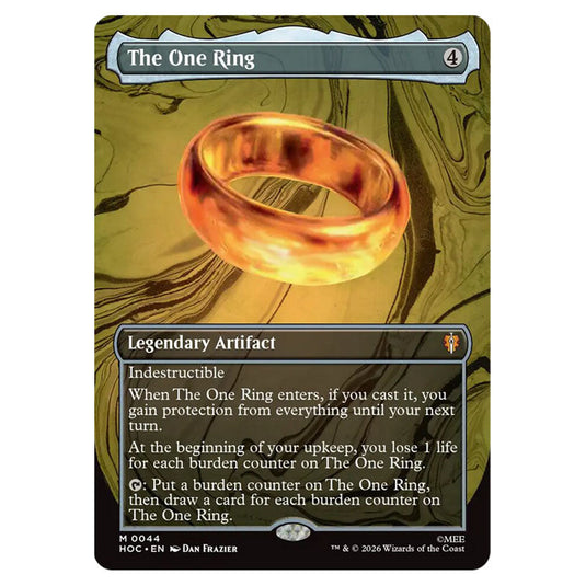 The One Ring 0044 card from the Magic The Gathering set The Hobbit Eternal