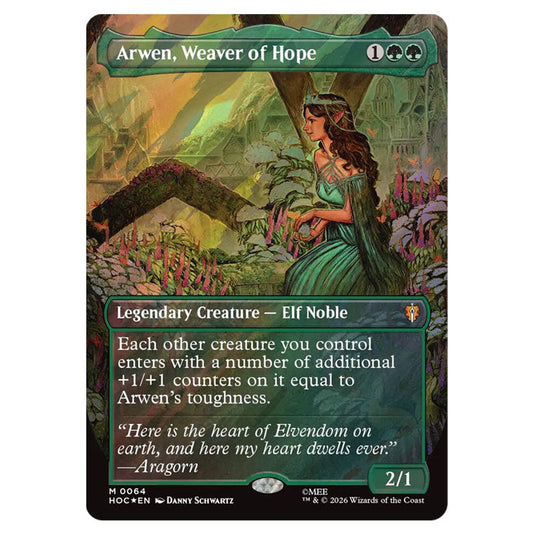 Arwen, Weaver of Hope 0064 card from the Magic The Gathering set The Hobbit Eternal