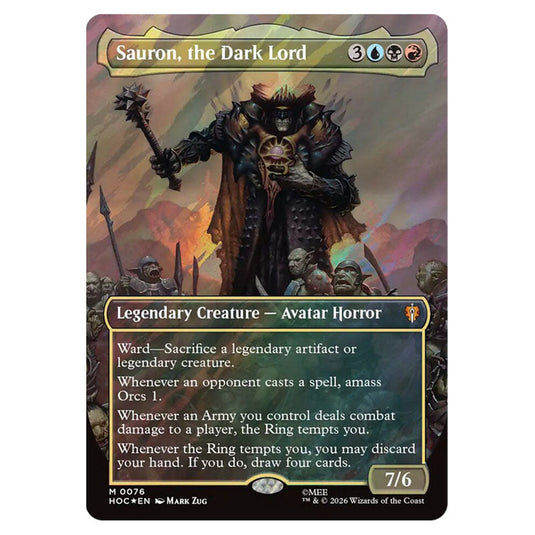 Sauron, the Dark Lord 0076 card from the Magic The Gathering set The Hobbit Eternal